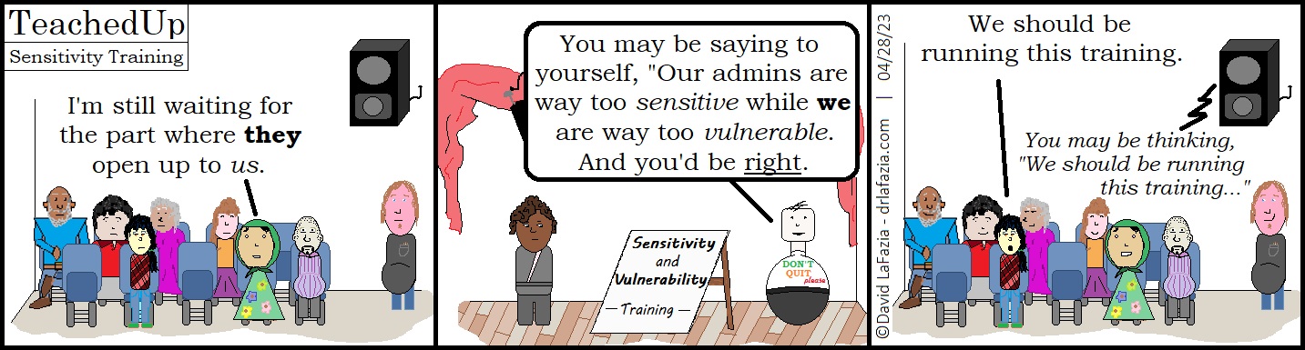 teachers criticize the professional development training based on their desire to see administrators authentically participate and open up