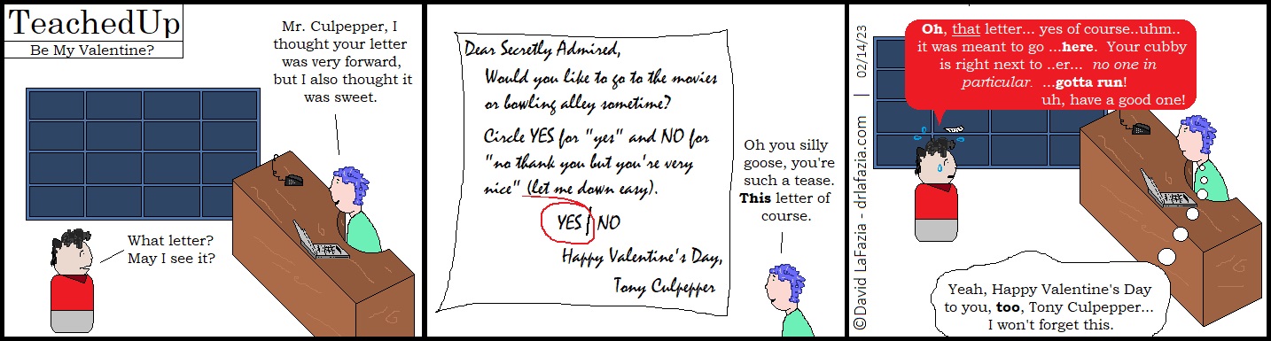 secret admirer gives the wrong target their valentine's day card